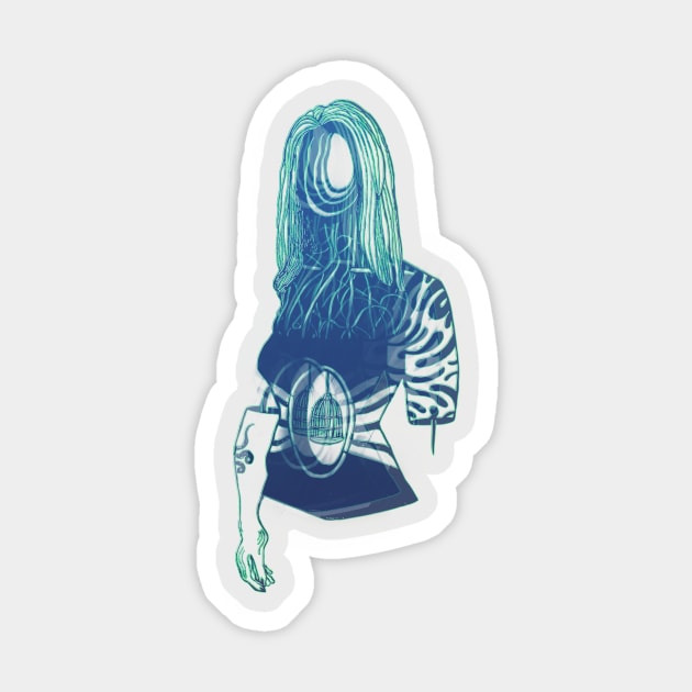 Faceless Sticker by minniemorrisart